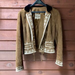 Double D Ranchwear Suede jacket with velvet collar